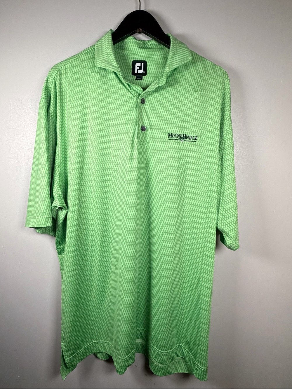 FootJoy Modernist Geo Pique Mens XL ProDry Golf Polo Shirt Mount Vintage Green